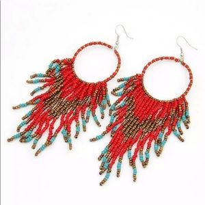🌹✅Multicolored Resin Seed Tassels Earrings.